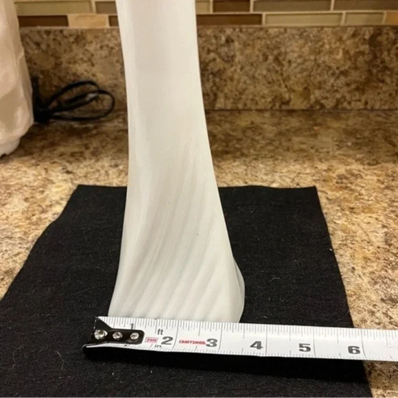 Vintage Randall White Milk Glass Bud Vase Art Deco Rectangular Swirl Pattern - Picture 8 of 11